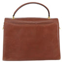 Salvatore Ferragamo Gancini Hand Bag Leather Brown Gold Auth 150384-2