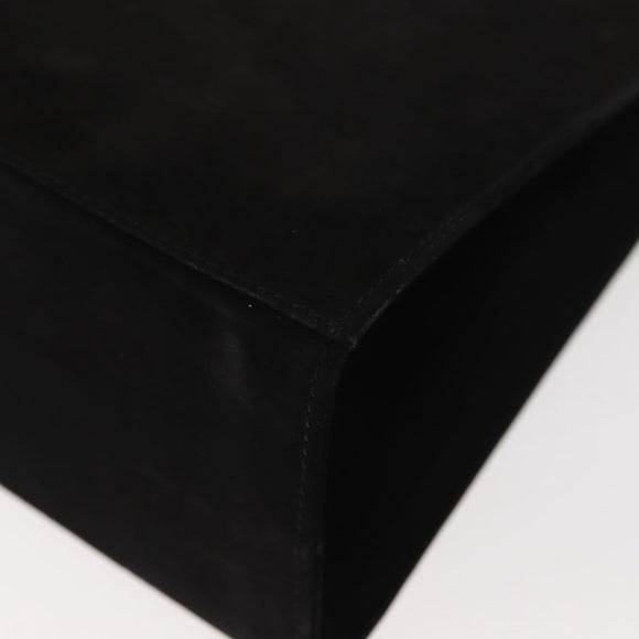 Salvatore Ferragamo Chain Gancini Shoulder Bag Suede Black Gold Auth 150385