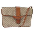 CELINE Macadam Canvas Shoulder Bag PVC Beige Gold Auth 150387-1