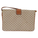 CELINE Macadam Canvas Shoulder Bag PVC Beige Gold Auth 150387-3