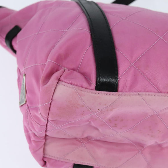 PRADA Shoulder Bag Nylon Pink Silver Auth 150388