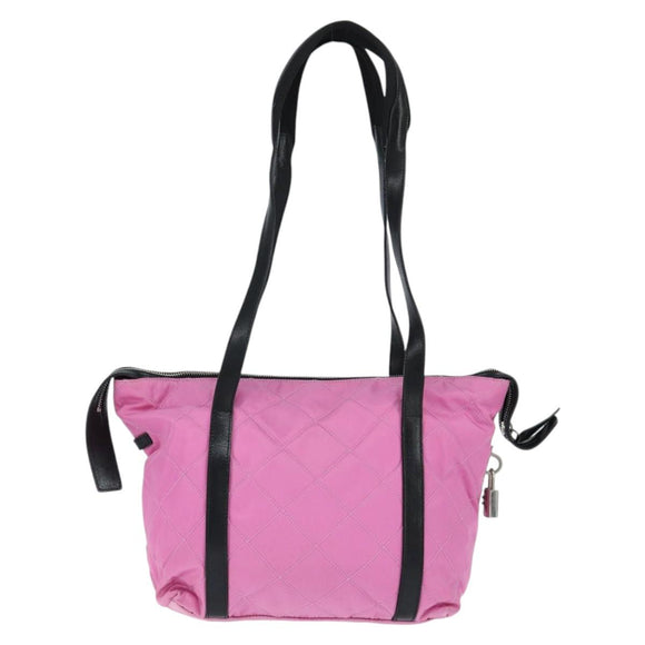 PRADA Shoulder Bag Nylon Pink Silver Auth 150388