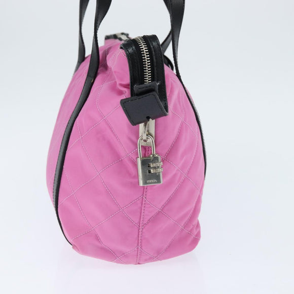 PRADA Shoulder Bag Nylon Pink Silver Auth 150388