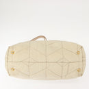 PRADA Chain Tote Bag Nylon Ivory Gold Auth 150390-6