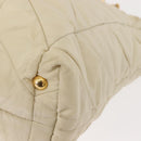 PRADA Chain Tote Bag Nylon Ivory Gold Auth 150390-15