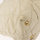 PRADA Chain Tote Bag Nylon Ivory Gold Auth 150390-16