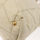 PRADA Chain Tote Bag Nylon Ivory Gold Auth 150390-10