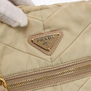 PRADA Chain Tote Bag Nylon Ivory Gold Auth 150390-17