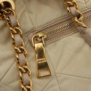 PRADA Chain Tote Bag Nylon Ivory Gold Auth 150390-18