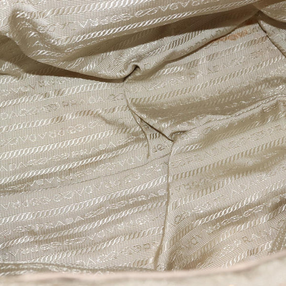 PRADA Chain Tote Bag Nylon Ivory Gold Auth 150390