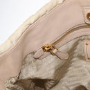 PRADA Chain Tote Bag Nylon Ivory Gold Auth 150390-22