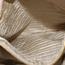PRADA Chain Tote Bag Nylon Ivory Gold Auth 150390-23