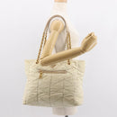 PRADA Chain Tote Bag Nylon Ivory Gold Auth 150390-24