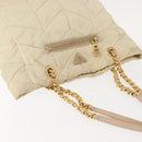 PRADA Chain Tote Bag Nylon Ivory Gold Auth 150390-7