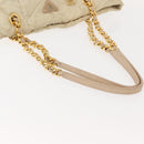 PRADA Chain Tote Bag Nylon Ivory Gold Auth 150390-8