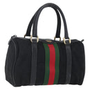 GUCCI GG Canvas Web Sherry Line Hand Bag Black Gold 012 3841 28 39 Auth 150392-1