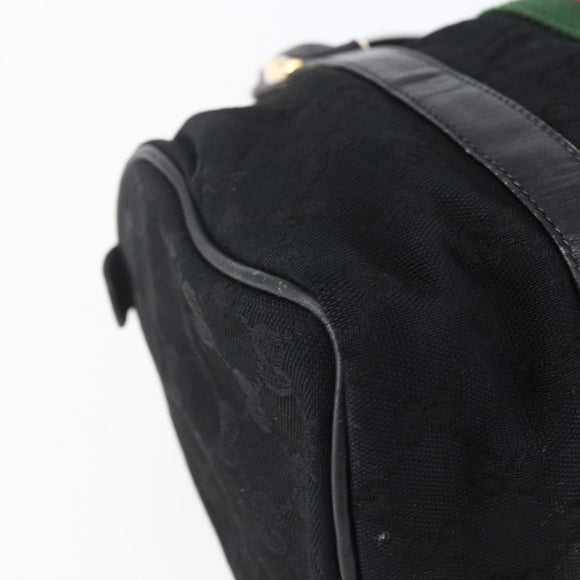 GUCCI GG Canvas Web Sherry Line Hand Bag Black Gold 012 3841 28 39 Auth 150392