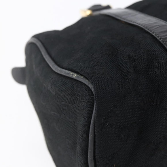 GUCCI GG Canvas Web Sherry Line Hand Bag Black Gold 012 3841 28 39 Auth 150392