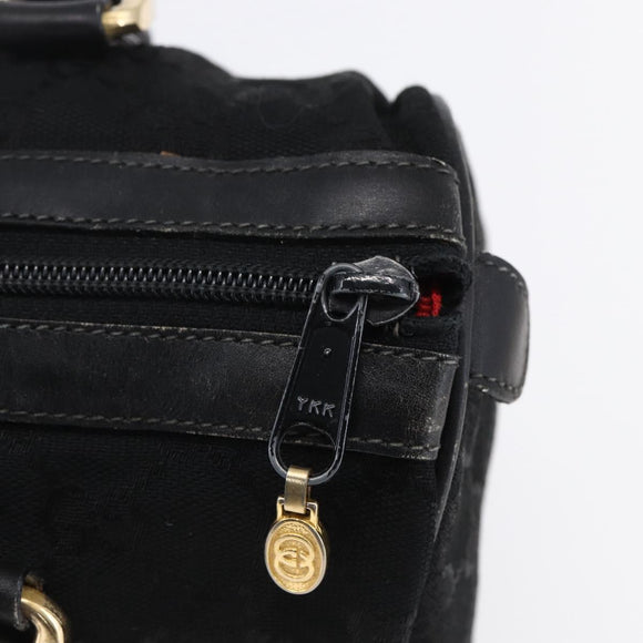 GUCCI GG Canvas Web Sherry Line Hand Bag Black Gold 012 3841 28 39 Auth 150392
