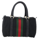 GUCCI GG Canvas Web Sherry Line Hand Bag Black Gold 012 3841 28 39 Auth 150392-2