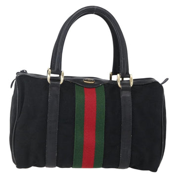 GUCCI GG Canvas Web Sherry Line Hand Bag Black Gold 012 3841 28 39 Auth 150392 - 0