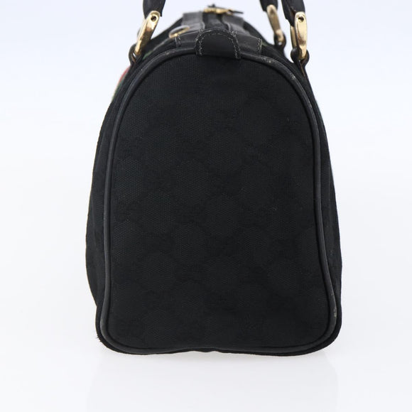 GUCCI GG Canvas Web Sherry Line Hand Bag Black Gold 012 3841 28 39 Auth 150392