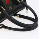 GUCCI GG Canvas Web Sherry Line Hand Bag Black Gold 012 3841 28 39 Auth 150392-7