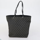 GUCCI GG Canvas Tote Bag 2 Set Light Blue Black Auth 150393-10
