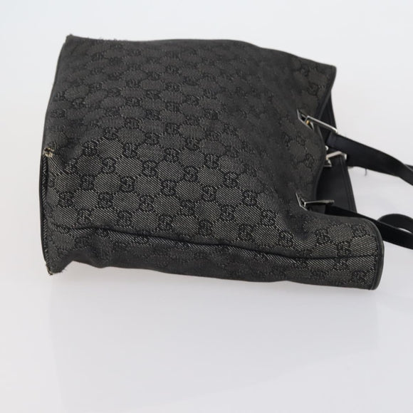 GUCCI GG Canvas Tote Bag 2 Set Light Blue Black Auth 150393