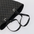 GUCCI GG Canvas Tote Bag 2 Set Light Blue Black Auth 150393-13