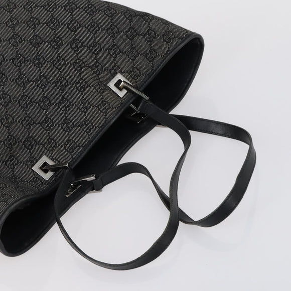 GUCCI GG Canvas Tote Bag 2 Set Light Blue Black Auth 150393