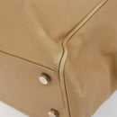 Salvatore Ferragamo Gancini Hand Bag Leather 2way Beige Silver Auth 150400-10