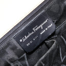Salvatore Ferragamo Gancini Hand Bag Leather 2way Beige Silver Auth 150400-12