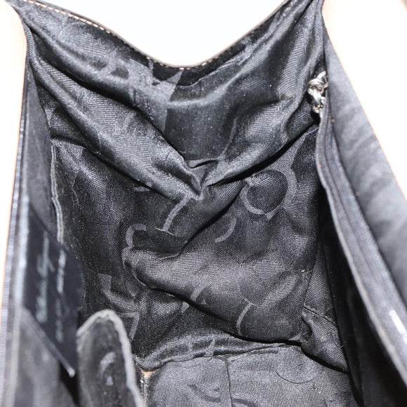 Salvatore Ferragamo Gancini Hand Bag Leather 2way Beige Silver Auth 150400