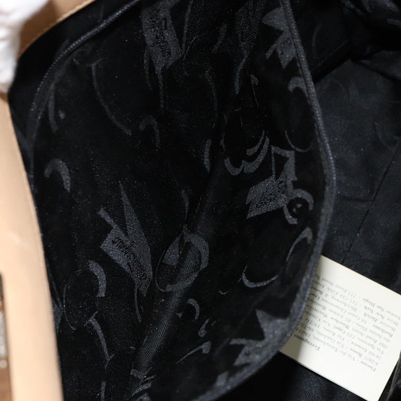 Salvatore Ferragamo Gancini Hand Bag Leather 2way Beige Silver Auth 150400