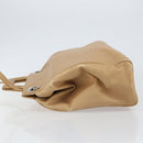 Salvatore Ferragamo Gancini Hand Bag Leather 2way Beige Silver Auth 150400-4