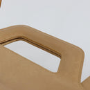 Salvatore Ferragamo Gancini Hand Bag Leather 2way Beige Silver Auth 150400-8