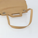 Salvatore Ferragamo Gancini Hand Bag Leather 2way Beige Silver Auth 150400-9