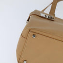 Salvatore Ferragamo Gancini Tote Bag Leather 2way Beige Gold Auth 150401-12