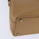 Salvatore Ferragamo Gancini Tote Bag Leather 2way Beige Gold Auth 150401-14