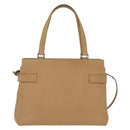 Salvatore Ferragamo Gancini Tote Bag Leather 2way Beige Gold Auth 150401-3