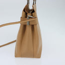 Salvatore Ferragamo Gancini Tote Bag Leather 2way Beige Gold Auth 150401-4