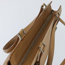 Salvatore Ferragamo Gancini Tote Bag Leather 2way Beige Gold Auth 150401-6