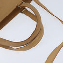 Salvatore Ferragamo Gancini Tote Bag Leather 2way Beige Gold Auth 150401-7