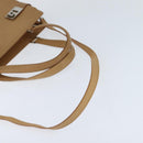 Salvatore Ferragamo Gancini Tote Bag Leather 2way Beige Gold Auth 150401-9