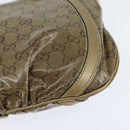GUCCI GG Crystal Shoulder Bag Gold 203257 Auth 150404-16