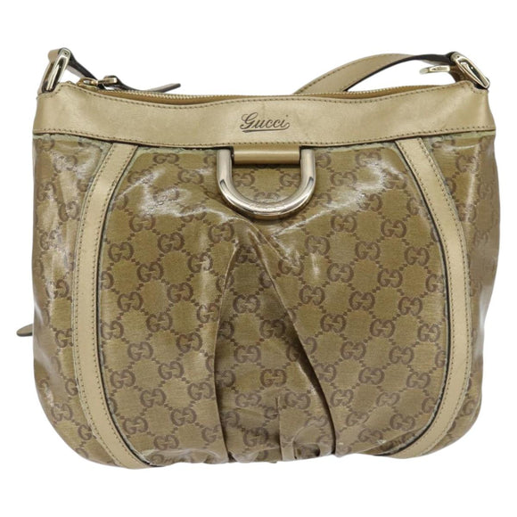 GUCCI GG Crystal Shoulder Bag Gold 203257 Auth 150404