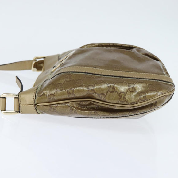 GUCCI GG Crystal Shoulder Bag Gold 203257 Auth 150404