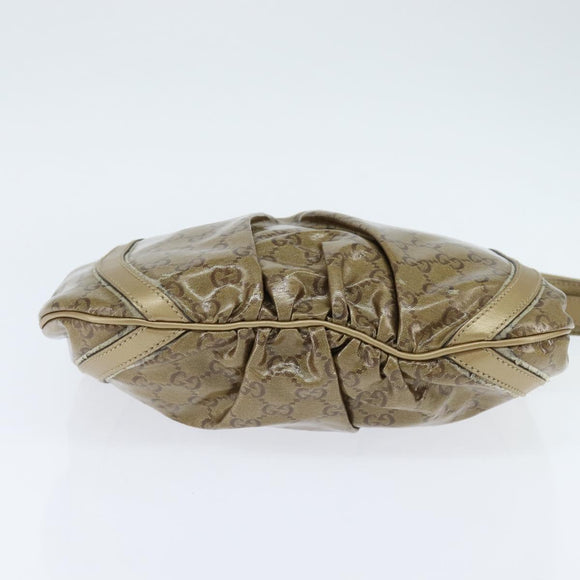 GUCCI GG Crystal Shoulder Bag Gold 203257 Auth 150404