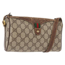 GUCCI GG Supreme Web Sherry Line Bag PVC Beige Gold 89 02 018 Auth 150405-1